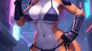 cyberpunk furry hot girl (Ai model)