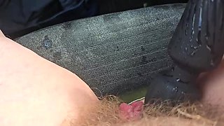 Hairy Mature KhylinCate Squirting and Pissing in Car Clit Pumping Action