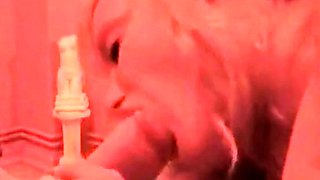 Mature German Blonde Hooker Gives a Blowjob