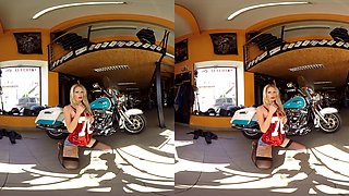 186 - Claudia Mac - Blonde Pornstar Naked On A Bike