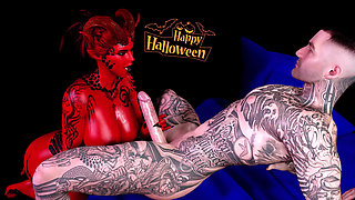 3D Hentai, Foursome Orgy At A Halloween Party.