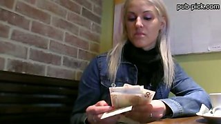 Pretty euro chick fucked and sperm showered inside the