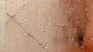 Girl Being Filmed While Taking a Shower, Showing off Her Hairy Pussy.