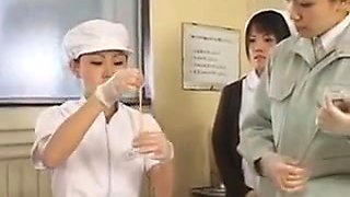 Japanese Nurse Gets Doggie Fucked