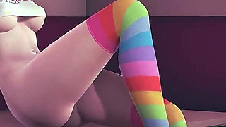 Gamer Girl Masturbates Friends's Cock with Her Feet