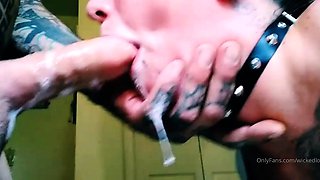 Smoking fetish with brunette in sexy lingerie