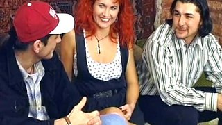 Redhead German Slut in Red Lingerie Got Her Pussy Pounded