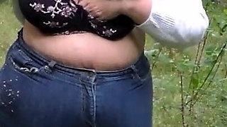 Jen Is Flashing Her Boobs in the Woods