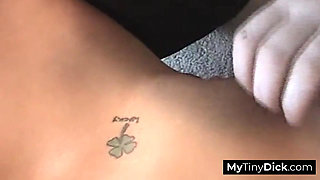 A mind blowing small cock blowjob from a skinny blonde