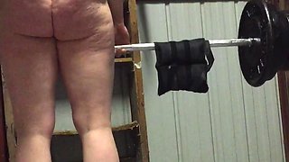Nude Weight Lifting at Gym