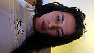 Busty brunette babe tease you with her big boobs