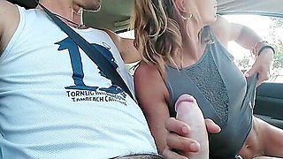 Couple Handjob Driving Blowjob And Sex In The Car