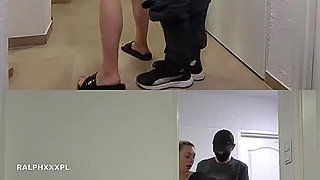 Cuckold Husband Takes Free Pizza, Wife Fucks Pizza Delivery Man and Feeds Husband His Cum