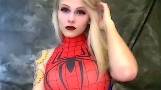 Blonde tight pussy babe solo toy fun in glamour masturbation