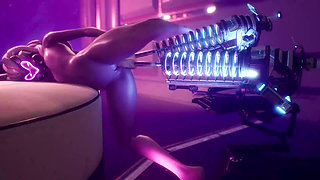 3D My Huntess Slave and a slut girl fucking her using fuck machine and a dick, when she scream i like her moan