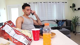 Mature blonde gives a sloppy BJ and rides the lad