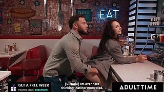 College Girl Liz Jordan Fucks Older Date in Public Restaurant - Blowjob & Hardcore Sex