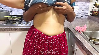 Indian Maid Enjoying With Her Boss - Moaning Sex - Standing Pussy Eating - Boobs Press