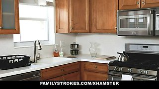 Brace faced sister rails brother's Big Cock