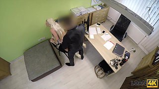 LOAN4K. Blond goddess offers her wet snatches for...