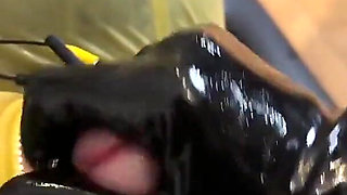 POV Latex Gloves Double Domme Hand Job Edging Tease with Electro Stim with Madame Li Ying and Our Rubber Gimp