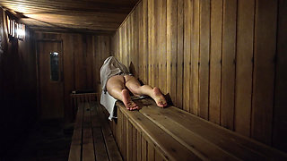 Dick flash - Public Sauna with naked Milf she helps me