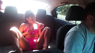 Hot Girl Masturbates In My Car And Asks Me To Make Horny Video