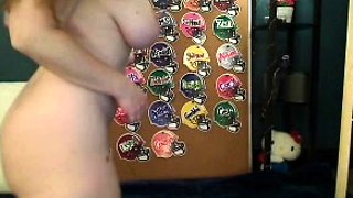 Stacked brunette goes solo toys and masturbation