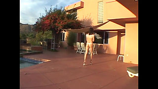 Hard double penetration for a sexy young little slut