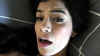 Mexicana blowjob with her big boobs