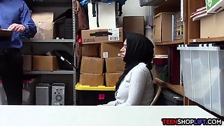 Muslim teenage with Huge Tits busted stealing from a supermarket
