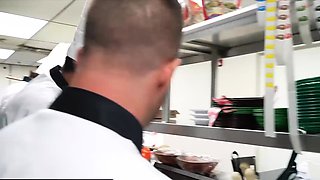 Cute waitress fucked in a reality show