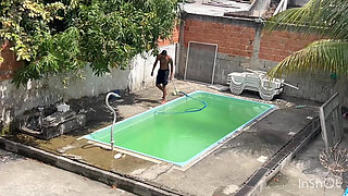 I Hired a Poolman to Clean My Pool and He Ended up Fucking My Nice Little Ass