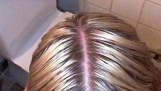 Amazing amateur blonde enjoying a doggystyle
