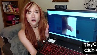 Inked ginger femdom ridiculing tiny cock