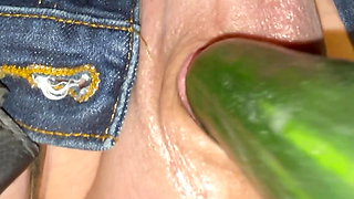 Inverted cock meets cucumber