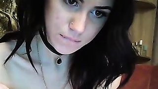 Small titted babe toys her pussy on webcam