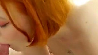 Cute Redhead Teen Sucking His Cock! POV