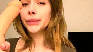 Blonde tight pussy babe solo toy fun in glamour masturbation