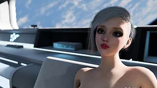 3D animation fuck on a space station with sexy blonde
