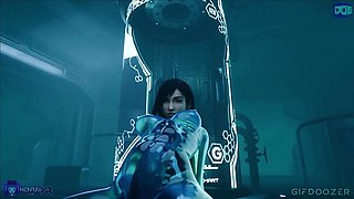 Gifdoozer Slime Tifa Dildo Play: Intense Masturbation with a Huge Dildo, Tight Pussy Gaping, and Cum-hungry Ass