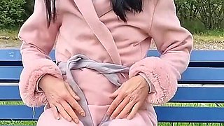 Outdoor Naked Gaping Pussy and Pissing