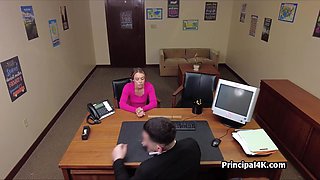 Principal fucks soccer cougar using dildo after blowing off