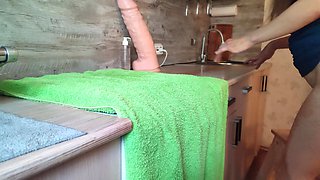 roasted" a Fat-assed Girlfriend in the Kitchen