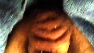 Fat Amateur Strokes Small Cock and Shows Balls
