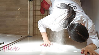 Wet Red Thigh Highs, Shower Sex (c01_film02)