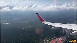 Giving A Blowjob On A Plane Before I Get Caught With Dick In My Mouth - Katty West