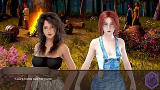 Busty babe in a visual novel with an emphasis on her curves