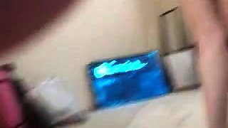 Brunette amateur babe strips off and masturbates