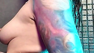 Slow Motion Shower Worship, Nude Cinematic Wet Goddess Body, Sensual Water Play, Glistening Close-up